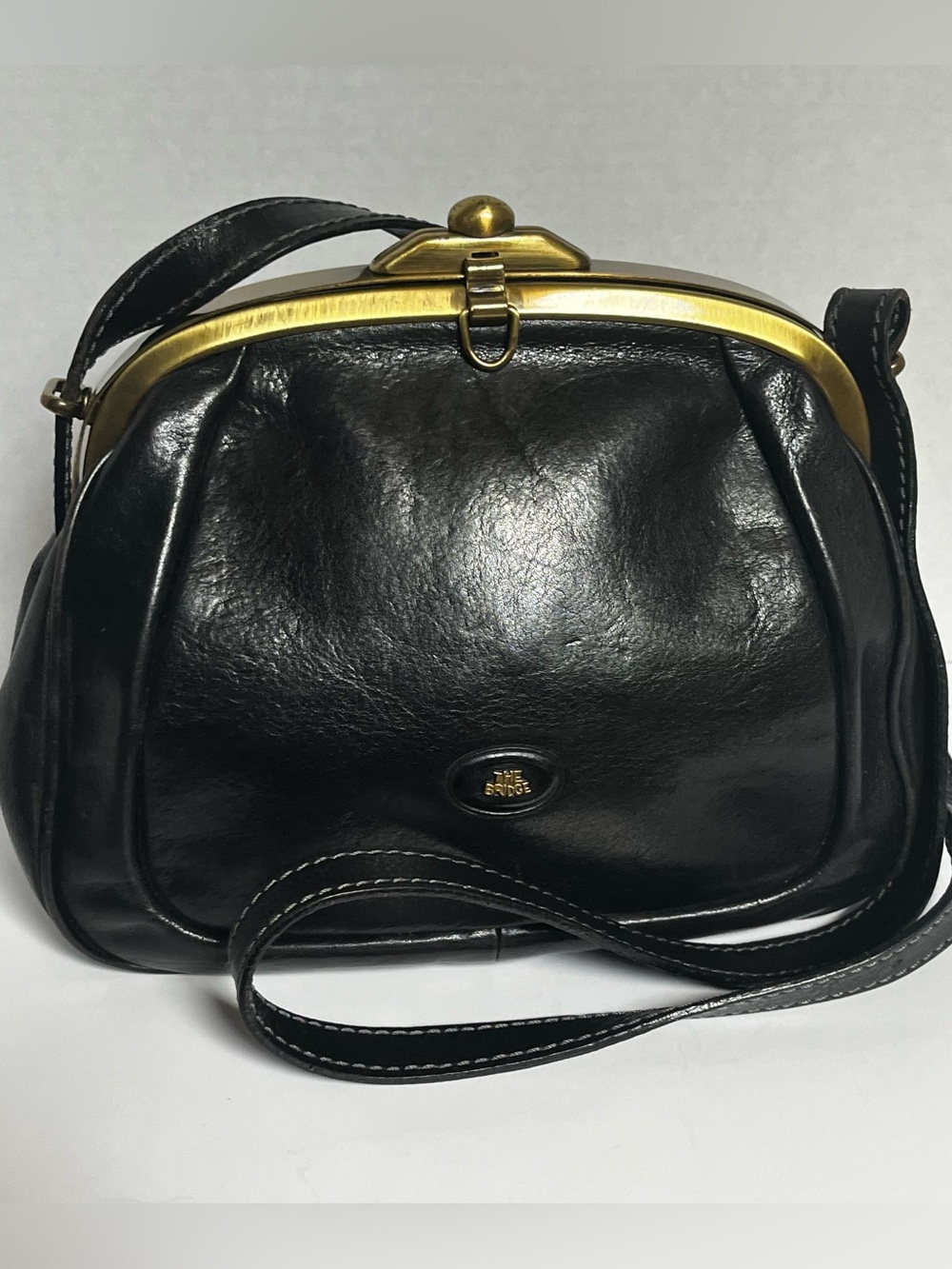 Vintage The Bridge Black Leather Shoulder Bag